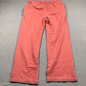 Focus Sweatpants Womens Medium Coral Pink Wide Leg High Rise CL581 Garment Dyed